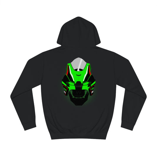 back of kawasaki zx10r sportbike hoodie