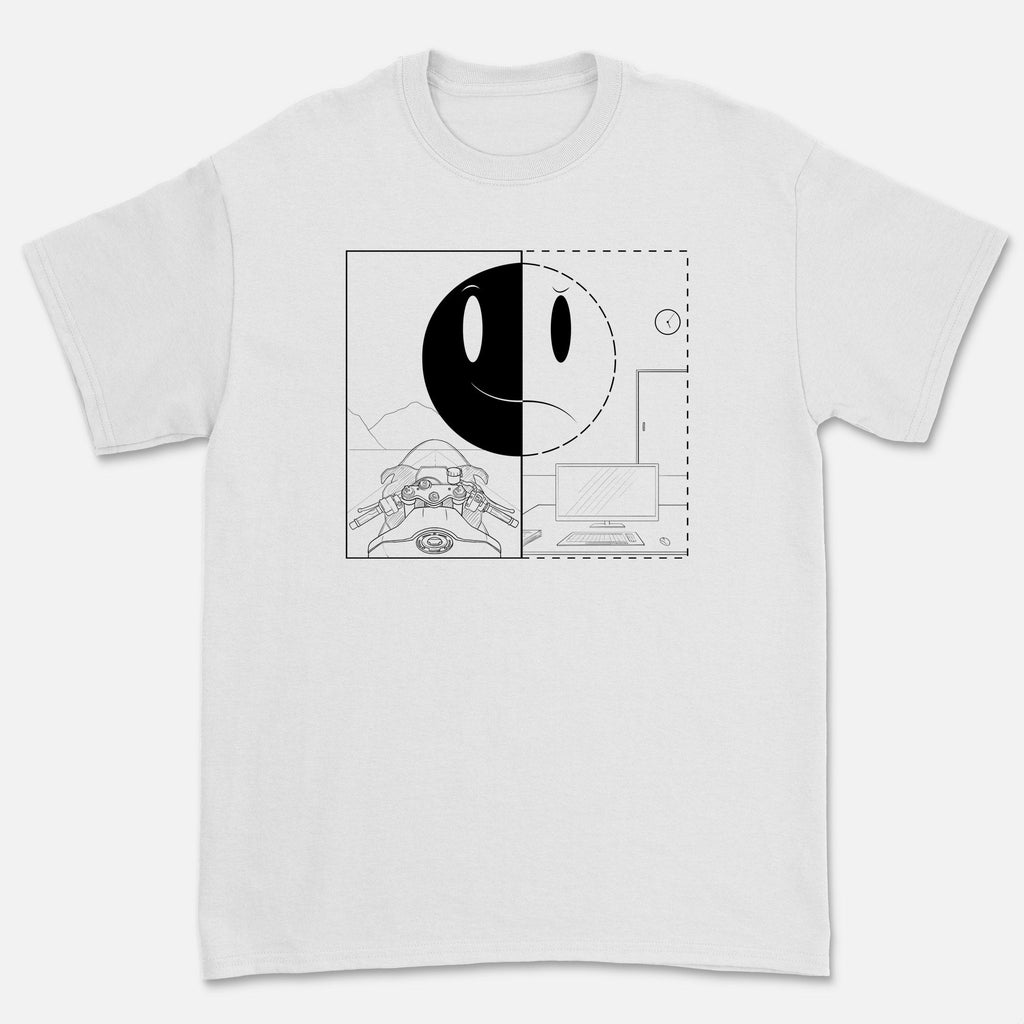 POV SPORTBIKE T-SHIRT front, white