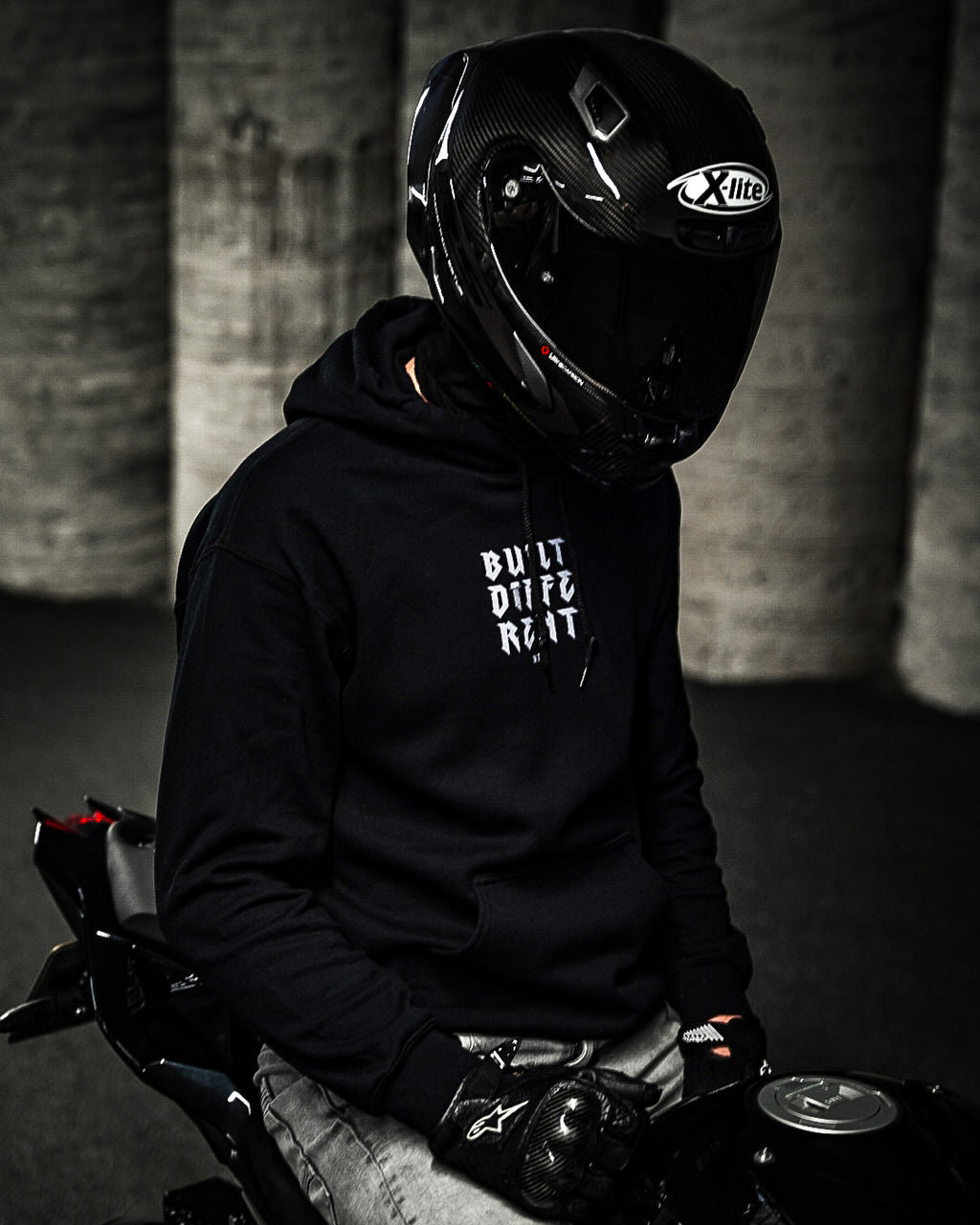 "BUILT DIFFERENT" MOTORCYCLE HOODIE
