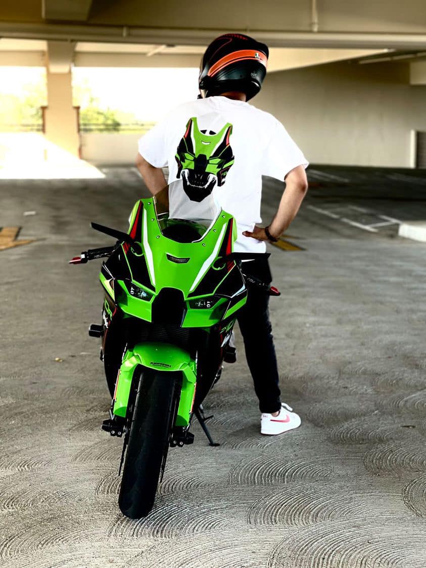 KAWASAKI ZX10R MOTORCYCLE T-SHIRT | SKULL