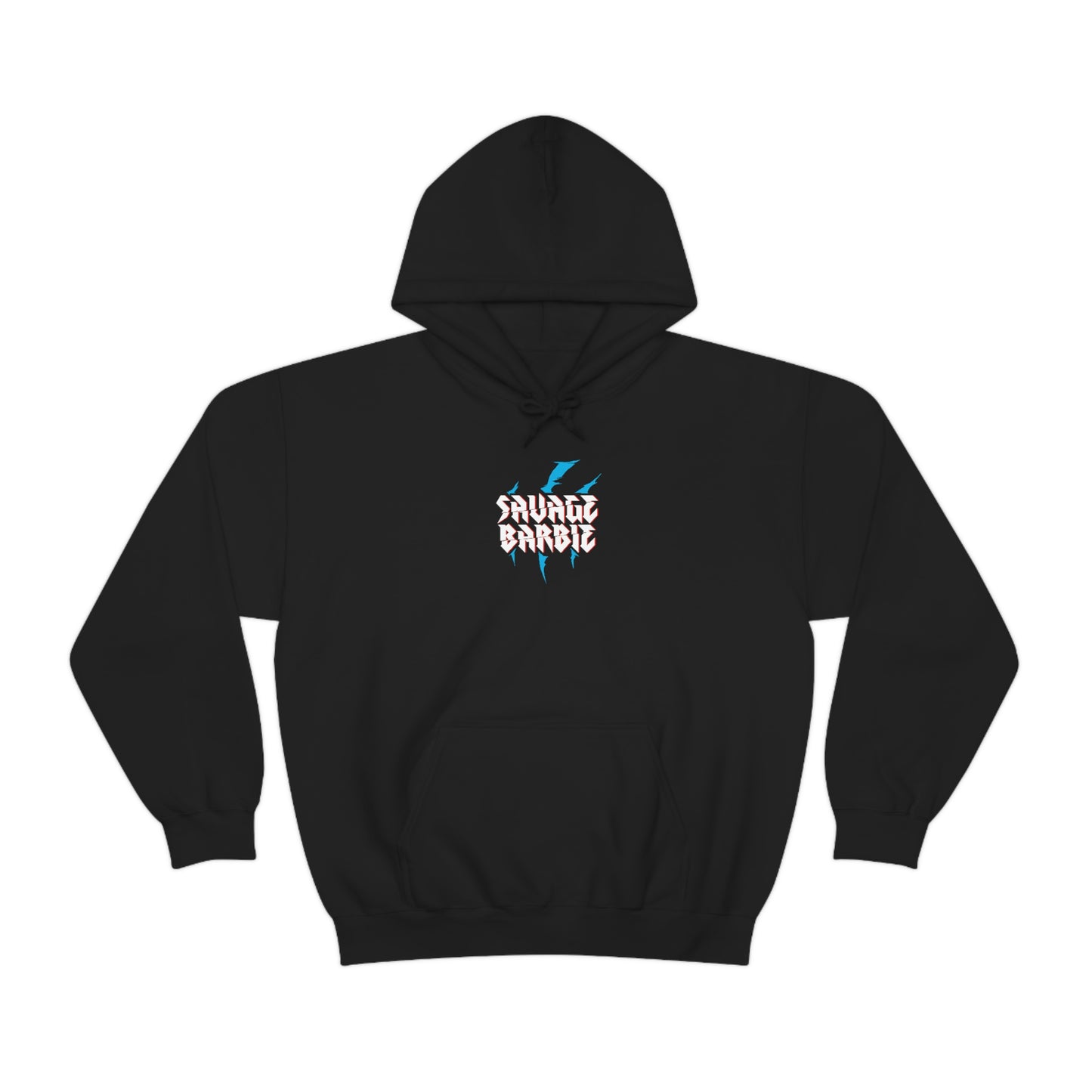 front of hoodie, blue scars