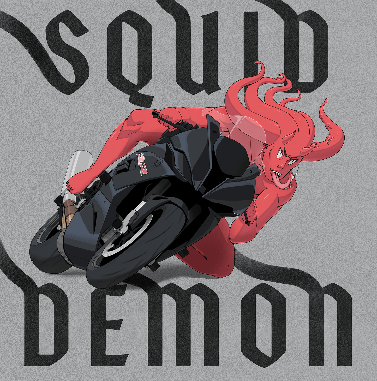 SQUID DEMON BMW S1000RR sportbike motorcycle t-shirt graphic